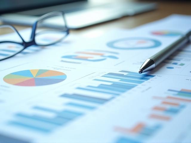 Market analysis report with charts and graphs